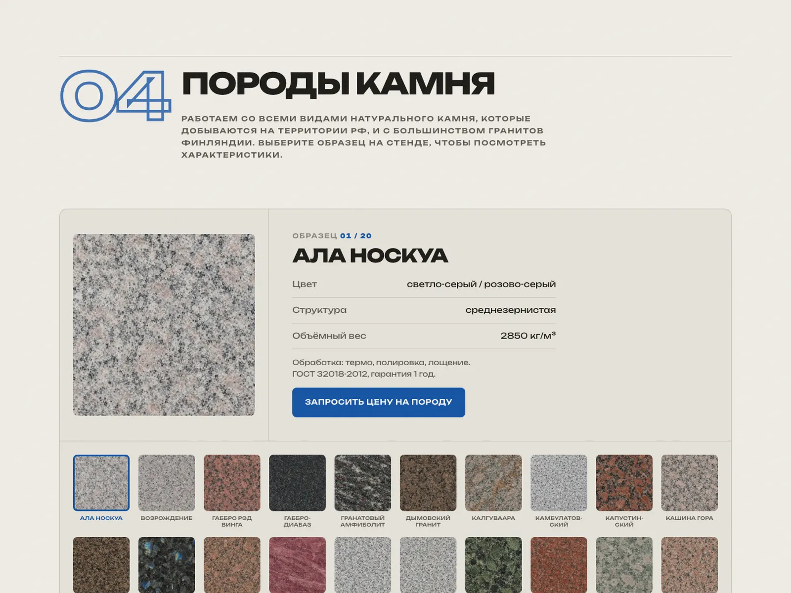 Интерактивный каталог пород камня